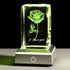 3D Laser Rose Crystal with Light Base Perfect Gift